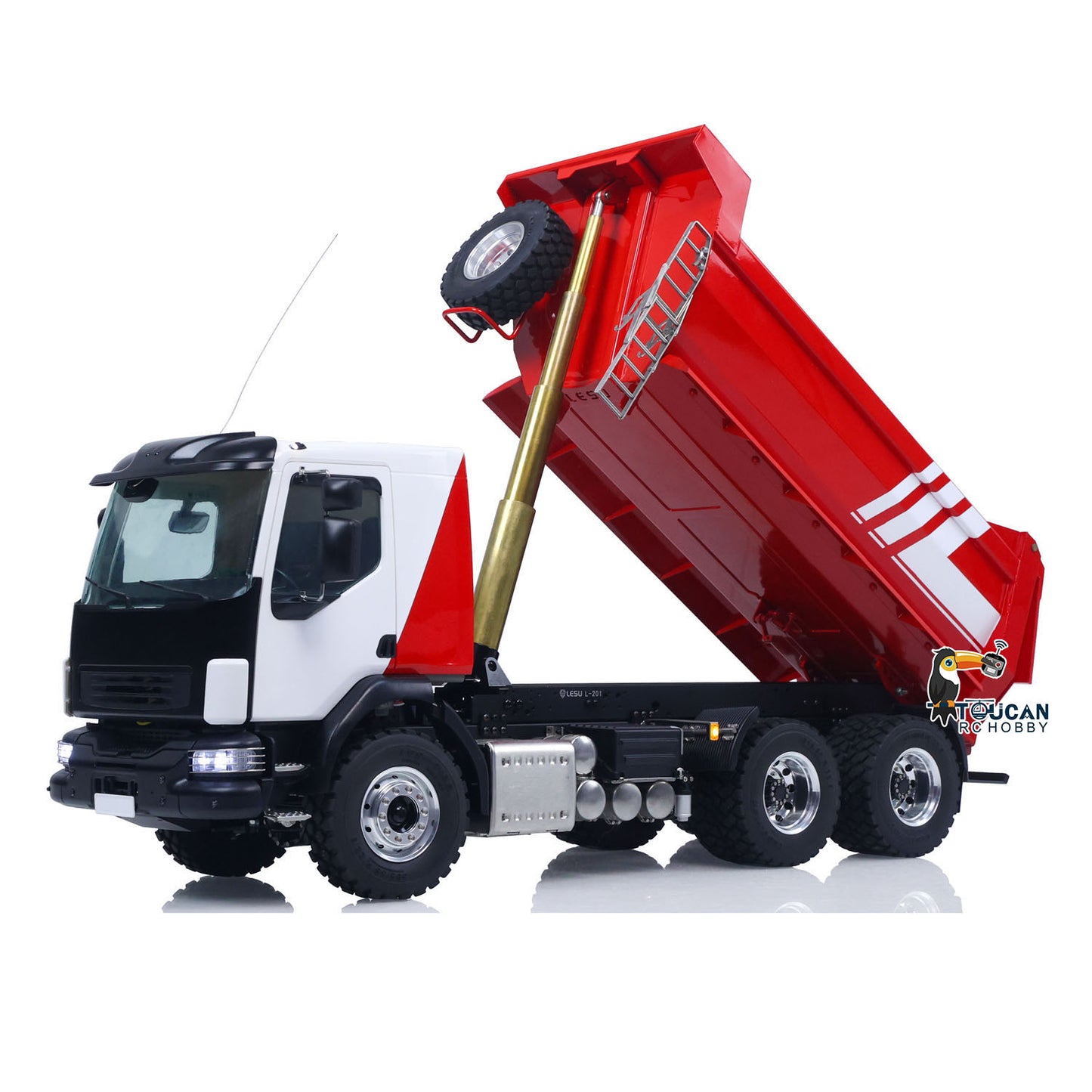 LESU 1/14 Hydraulic RC Dump Truck 6*6 RTR Radio Control Tipper 2Speed Gearbox Differential Lock Metal Chassis Flysky I6S Radio