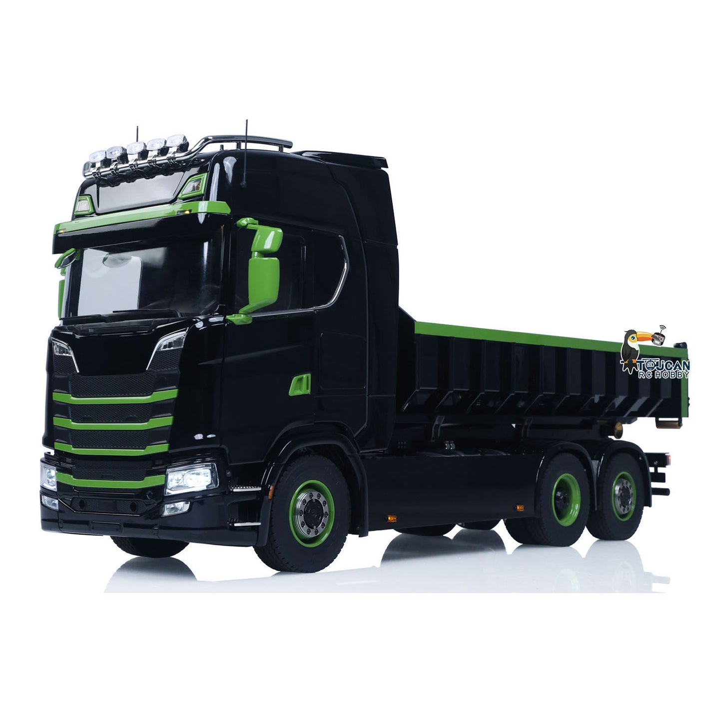 In Stock 1/14 6x6 Metal Hydraulic RC Dumper Car 770S G66 Radio Control Roll Off Full Dump Truck Standard Bucket Rear Axle Lifting 3-speed Transmission Light Sound FlySky ST8