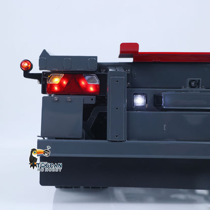 LESU A0065 1/14 Metal RC Roll Off Trailer with Front Wheel Steerable Light System for Remote Control Tractor Truck Backyard Fun