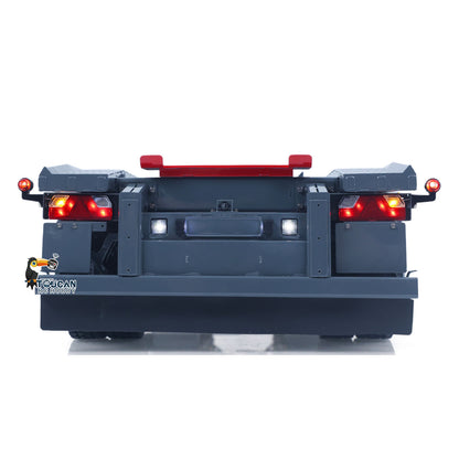 LESU A0065 1/14 Metal RC Roll Off Trailer with Front Wheel Steerable Light System for Remote Control Tractor Truck Backyard Fun