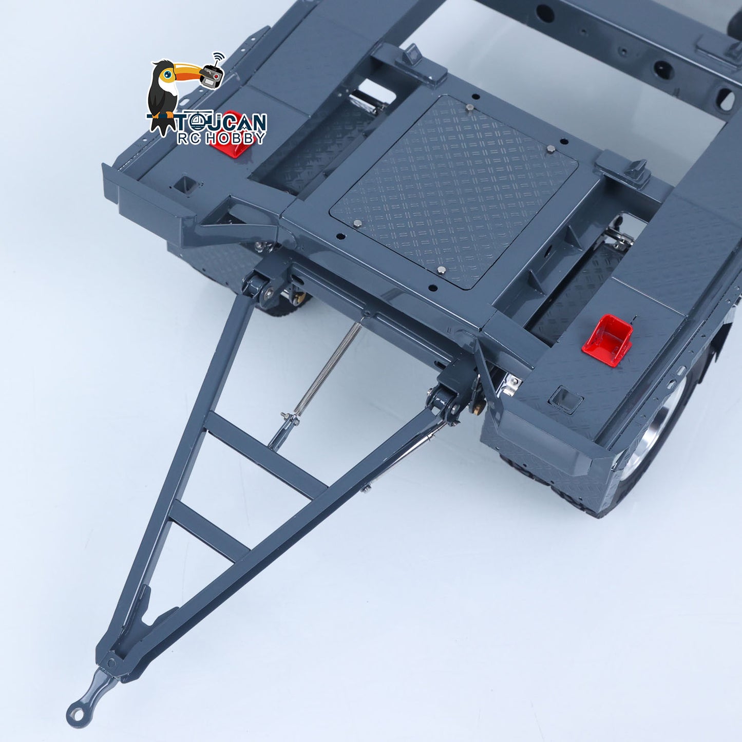 LESU A0065 1/14 Metal RC Roll Off Trailer with Front Wheel Steerable Light System for Remote Control Tractor Truck Backyard Fun
