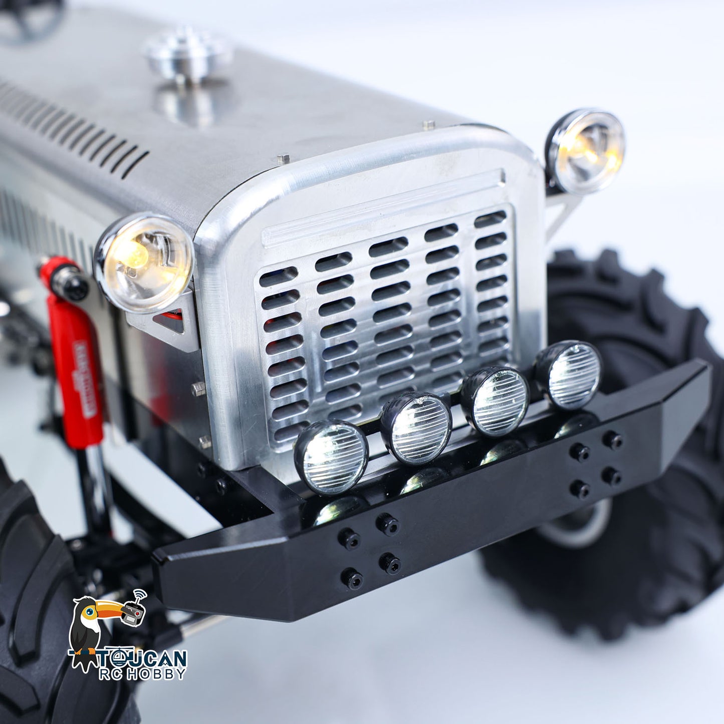 TOUCAN RC HOBBY MODO MD009 1/10 Metal 4WD RC Tractor PNP 2-Speed Transmission Axles Differential Locks Electric Winch Waterproof ESC Light System for Off-Road Model Enthusiast