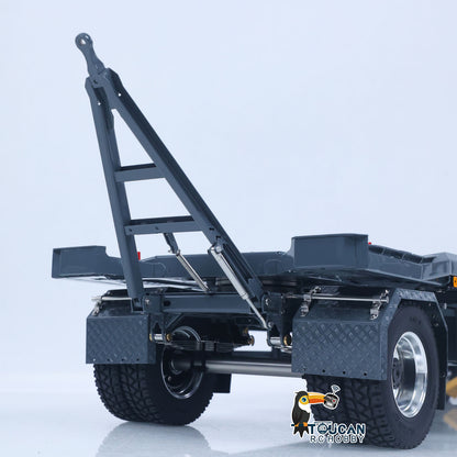 LESU A0065 1/14 Metal RC Roll Off Trailer with Front Wheel Steerable Light System for Remote Control Tractor Truck Backyard Fun