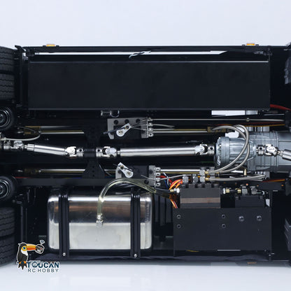 In Stock 1/14 6x6 Metal Hydraulic RC Dumper Car 770S G66 Radio Control Roll Off Full Dump Truck Standard Bucket Rear Axle Lifting 3-speed Transmission Light Sound FlySky ST8