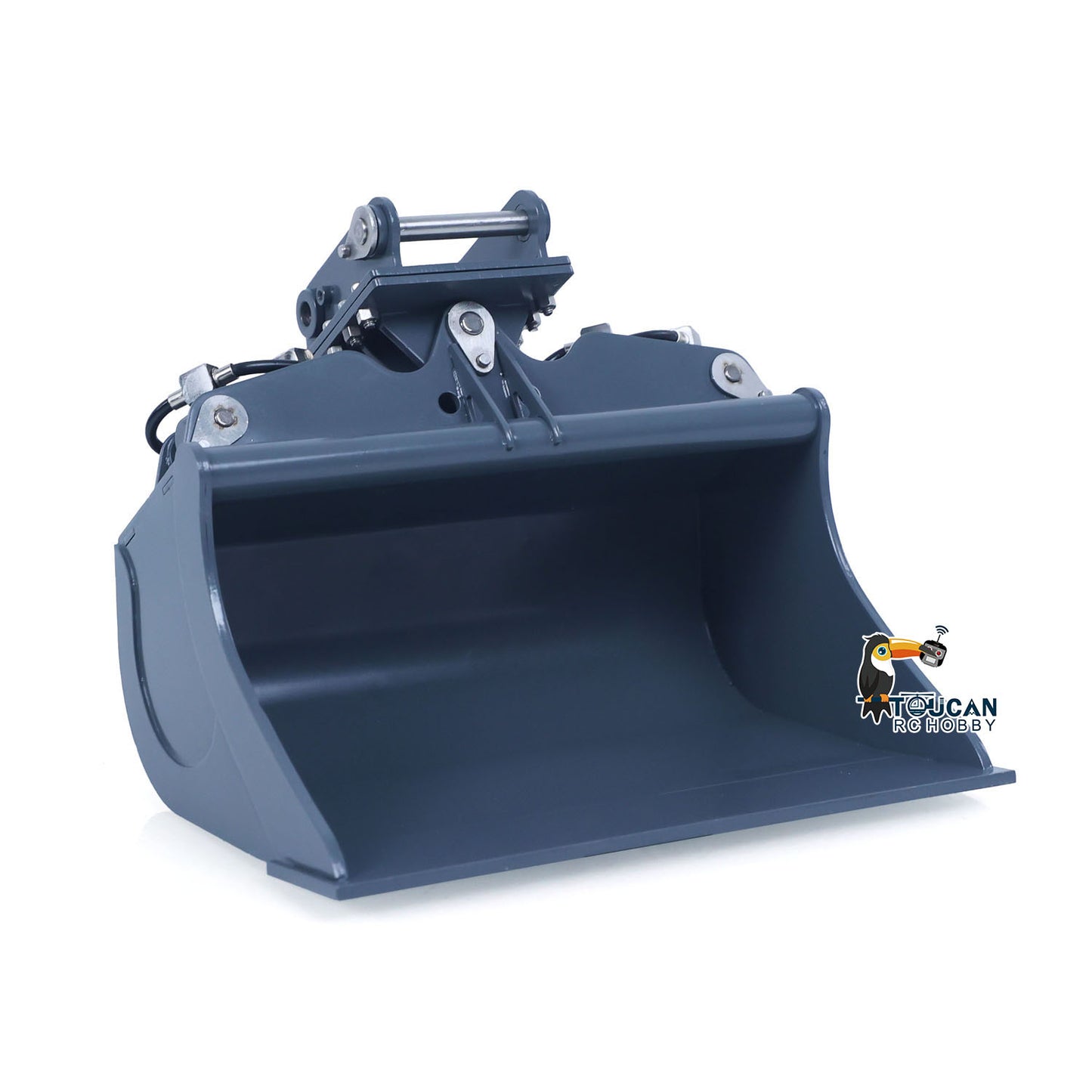 Metal Bucket Three Tooth Electric Vibrating Tamper Electric Sweeper Inclined Wide Bucket for LR914 PRO MAX C914 1/14 Hydraulic Remote Control Excavator RC Digger Model Construction Machine