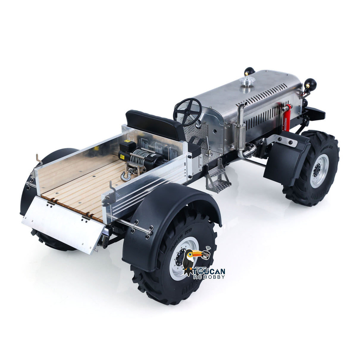 TOUCAN RC HOBBY MODO MD009 1/10 Metal 4WD RC Tractor PNP 2-Speed Transmission Axles Differential Locks Electric Winch Waterproof ESC Light System for Off-Road Model Enthusiast