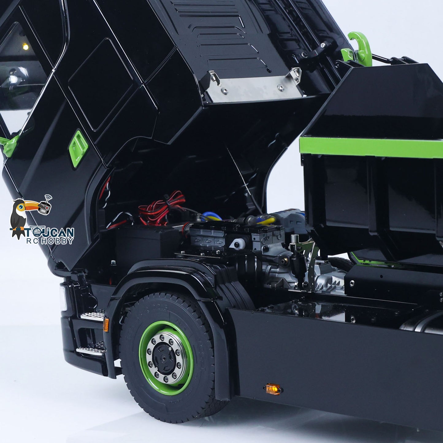 Fast Free Shipping Metal 6x6 1/14 Hydraulic RC Roll Off Dumper Truck Rear Axle Lifting Steering Car