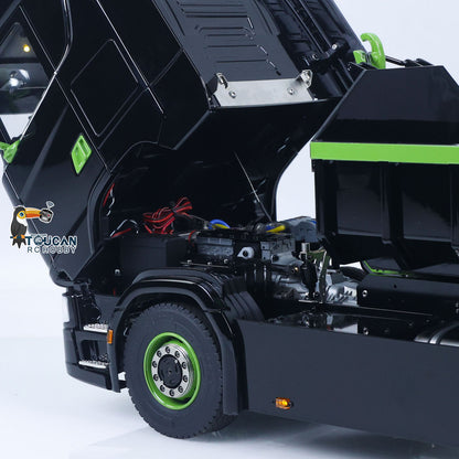 Fast Free Shipping Metal 6x6 1/14 Hydraulic RC Roll Off Dumper Truck Rear Axle Lifting Steering Car