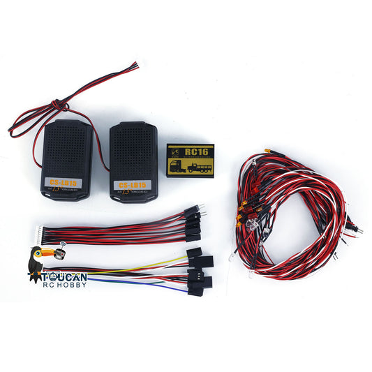 US Stock RC16 LED Light Sound System Set for 1/14 Tamiya RC Tractor Trucks XT60 Plug DIY Radio Control Vehicle Model