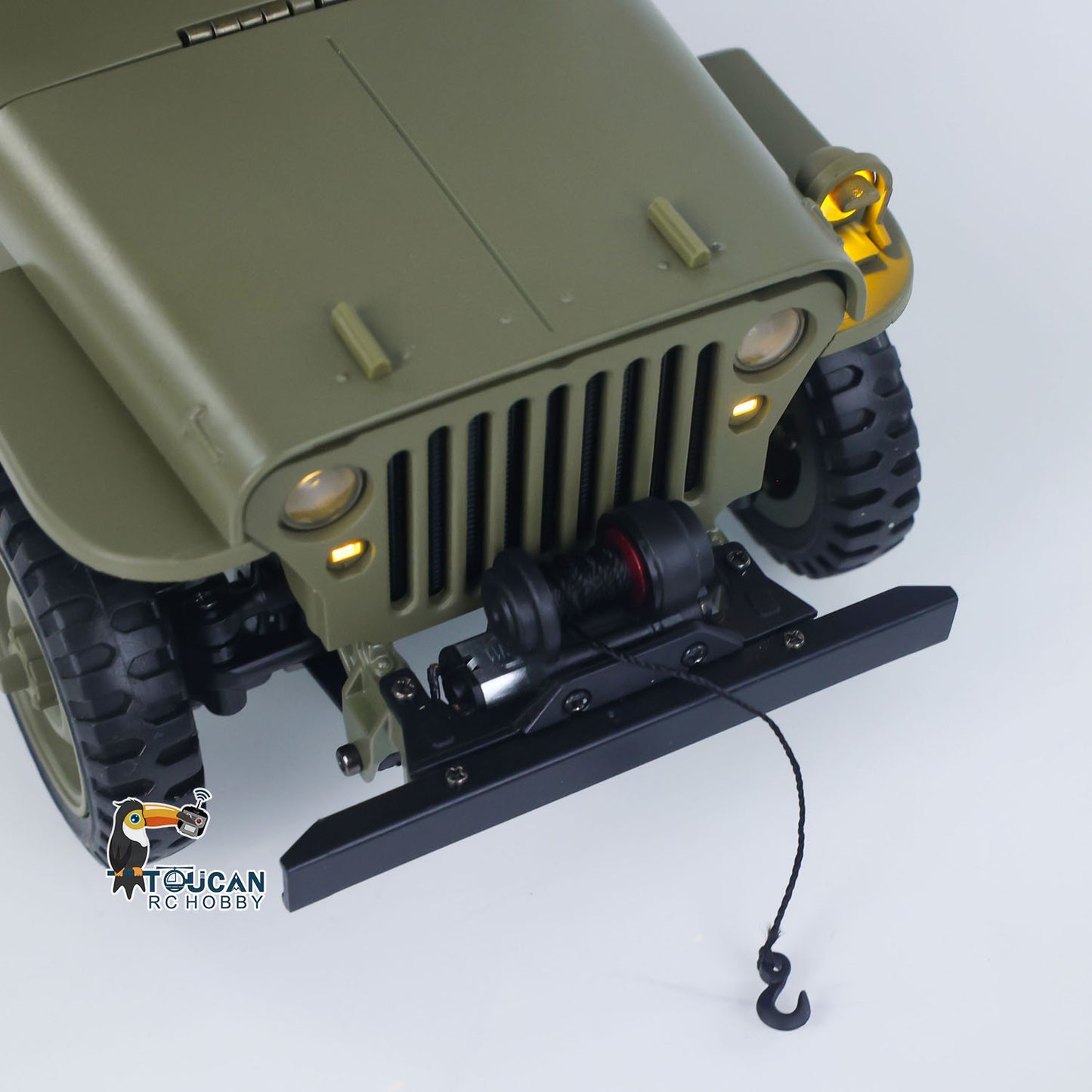 US Stock HG 1/14 4x4 Electric Military Truck HG4 58 Convertible Off Road Combat Vehicle Remote Control Car 2Speed Light Sound Motor Model