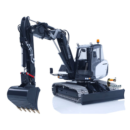 Metal LESU 1/14 RC Hydraulic Excavator MC15 CNC Shell 4 Arms Remote Control Digger 9CH Valves Dual Pumps Quick Released Coupler