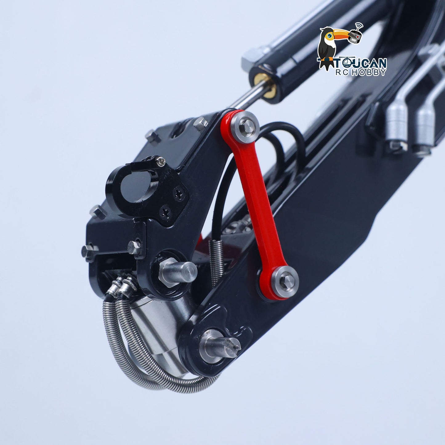 Metal LESU 1/14 RC Hydraulic Excavator MC15 CNC Shell 4 Arms Remote Control Digger 9CH Valves Dual Pumps Quick Released Coupler