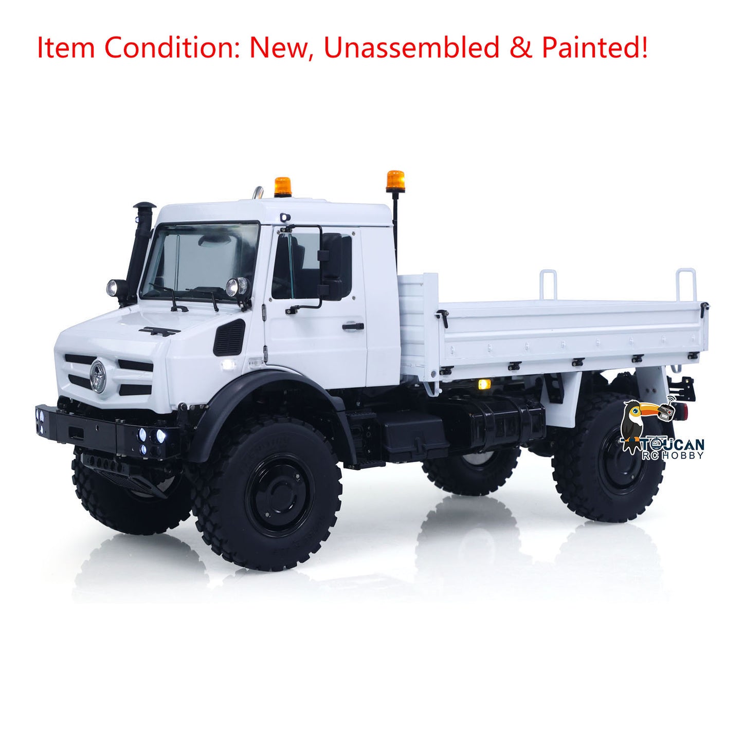 LESU U4023 1/14 Metal RC Off Road Vehicle Kit Non-Hydraulic All Terrain Light Truck Detachable Steel Cargo Bed 3 Speed Transmission Differential Locks Light Sound System for Hobby Collectors