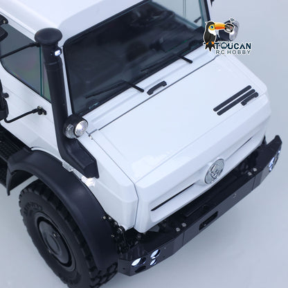 LESU U4023 1/14 Metal RC Off Road Vehicle Kit Non-Hydraulic All Terrain Light Truck Detachable Steel Cargo Bed 3 Speed Transmission Differential Locks Light Sound System for Hobby Collectors