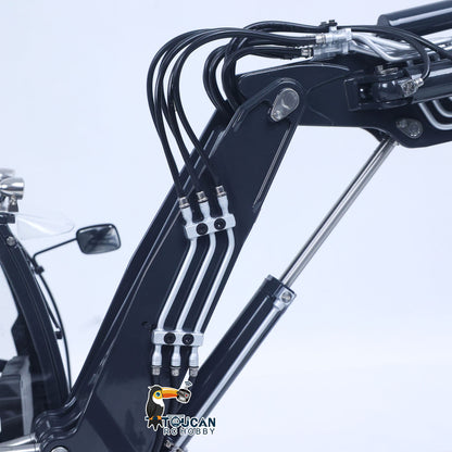 Metal LESU 1/14 RC Hydraulic Excavator MC15 CNC Shell 4 Arms Remote Control Digger 9CH Valves Dual Pumps Quick Released Coupler