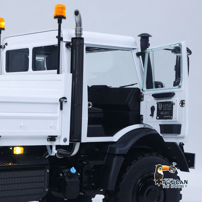 LESU U4023 1/14 Metal RC Off Road Vehicle Kit Non-Hydraulic All Terrain Light Truck Detachable Steel Cargo Bed 3 Speed Transmission Differential Locks Light Sound System for Hobby Collectors