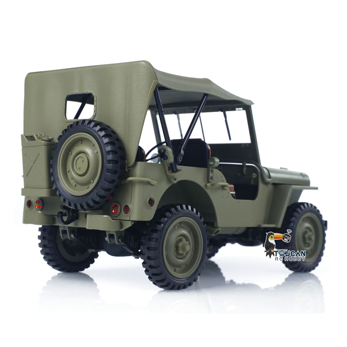 US Stock HG 1/14 4x4 Electric Military Truck HG4 58 Convertible Off Road Combat Vehicle Remote Control Car 2Speed Light Sound Motor Model