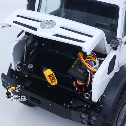 LESU U4023 1/14 Metal RC Off Road Vehicle Kit Non-Hydraulic All Terrain Light Truck Detachable Steel Cargo Bed 3 Speed Transmission Differential Locks Light Sound System for Hobby Collectors
