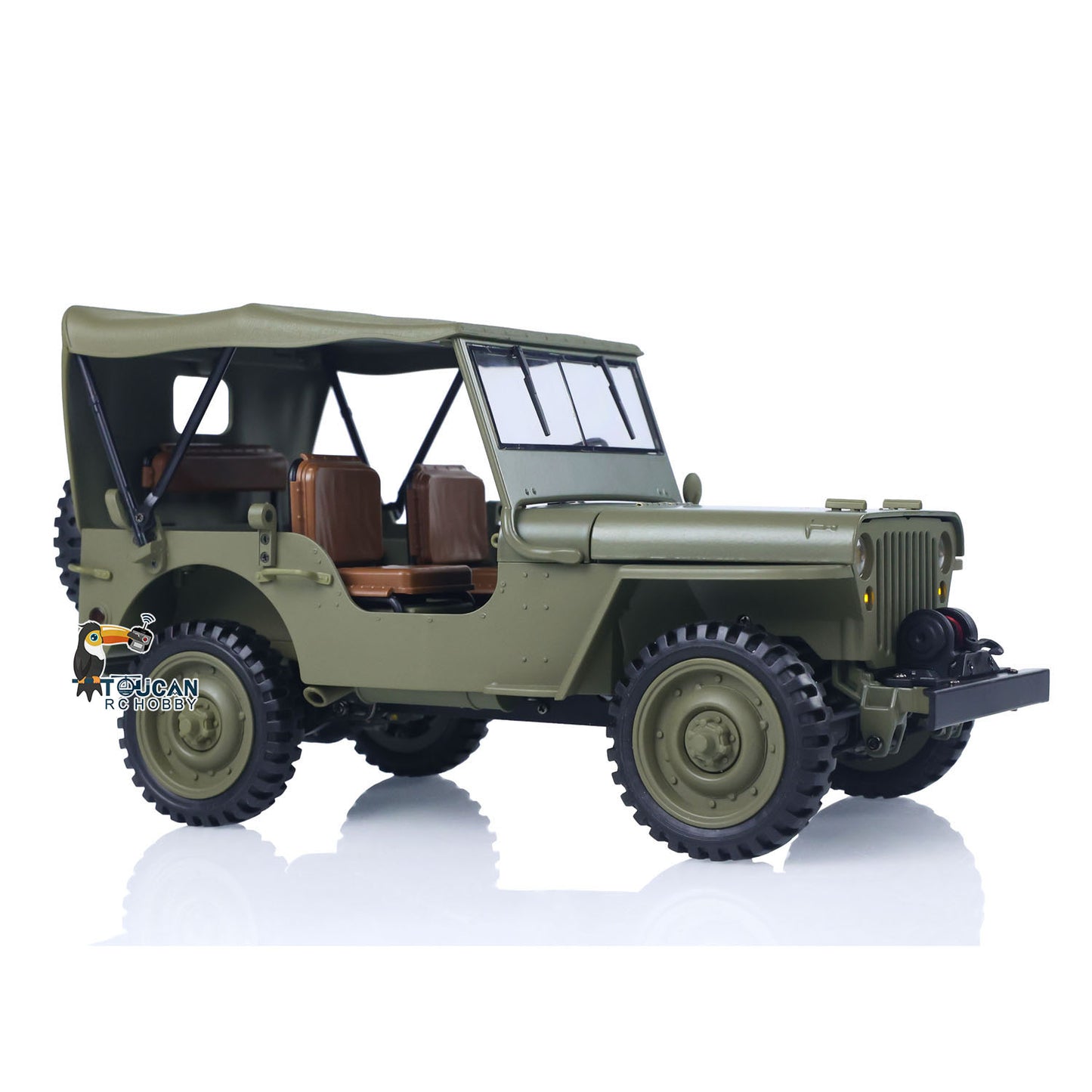 US Stock HG 1/14 4x4 Electric Military Truck HG4 58 Convertible Off Road Combat Vehicle Remote Control Car 2Speed Light Sound Motor Model