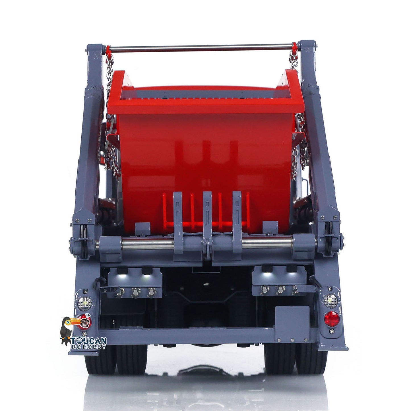 LESU Metal 1/14 RC Hydraulic Swing Arm Garbage Dump Truck 4X4 Remote Control Skip Loader RTR TGS Light Sound ST8 Radio Battery