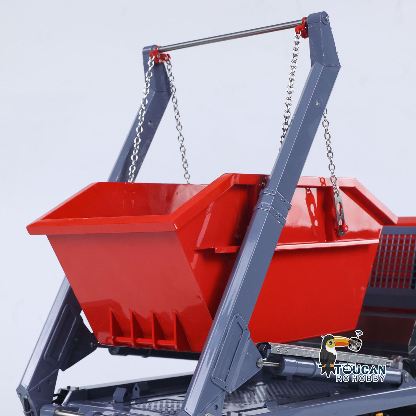 LESU Metal 1/14 RC Hydraulic Swing Arm Garbage Dump Truck 4X4 Remote Control Skip Loader RTR TGS Light Sound ST8 Radio Battery