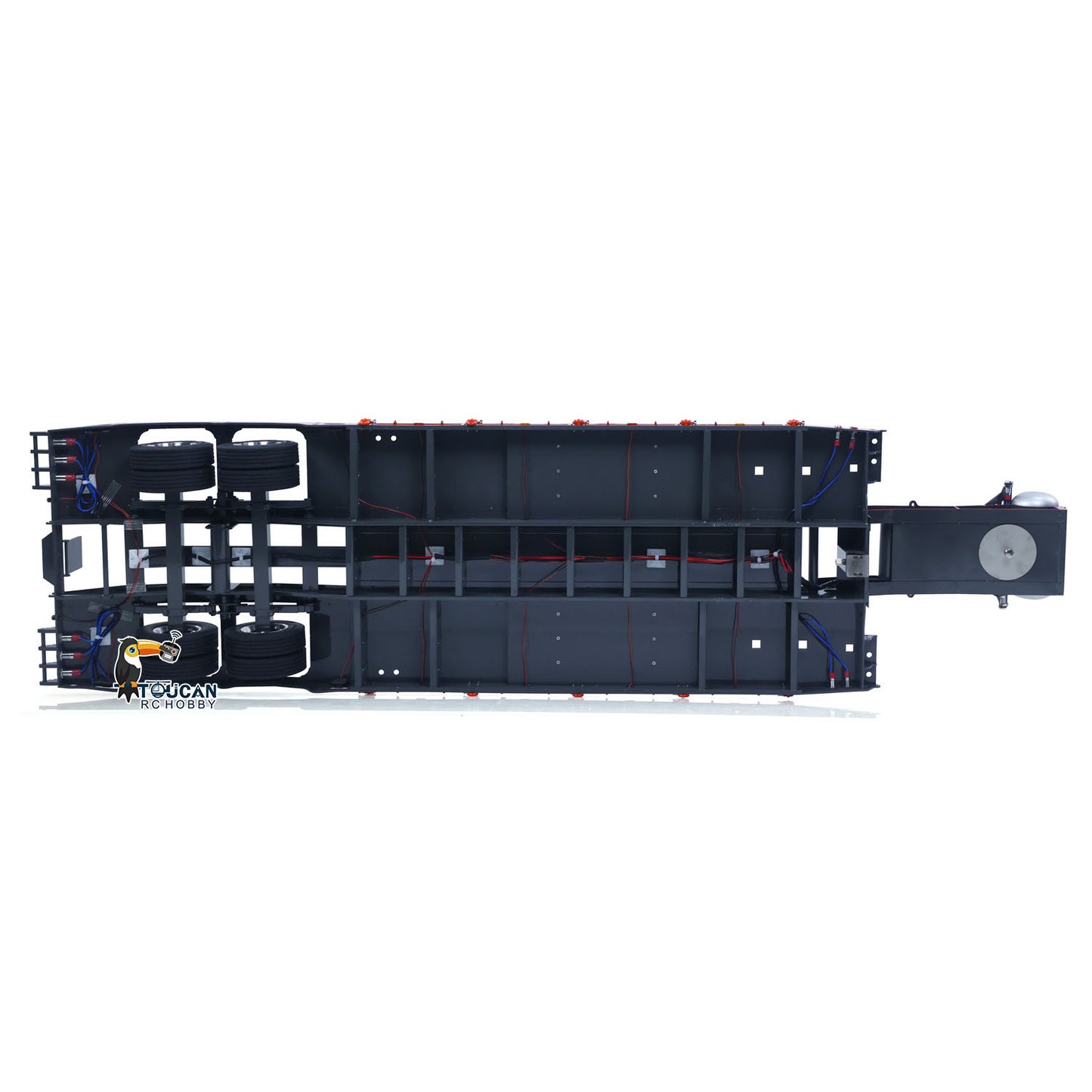 1 Meter Long! Metal 1/14 Heavy Duty 2Axle Low Flatbed Trailer for TAMIYA LESU Radio Control Tractor Truck RC Bulldozer Excavator