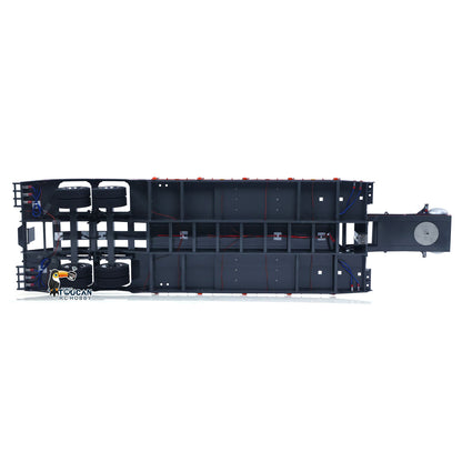 1 Meter Long! Metal 1/14 Heavy Duty 2Axle Low Flatbed Trailer for TAMIYA LESU Radio Control Tractor Truck RC Bulldozer Excavator