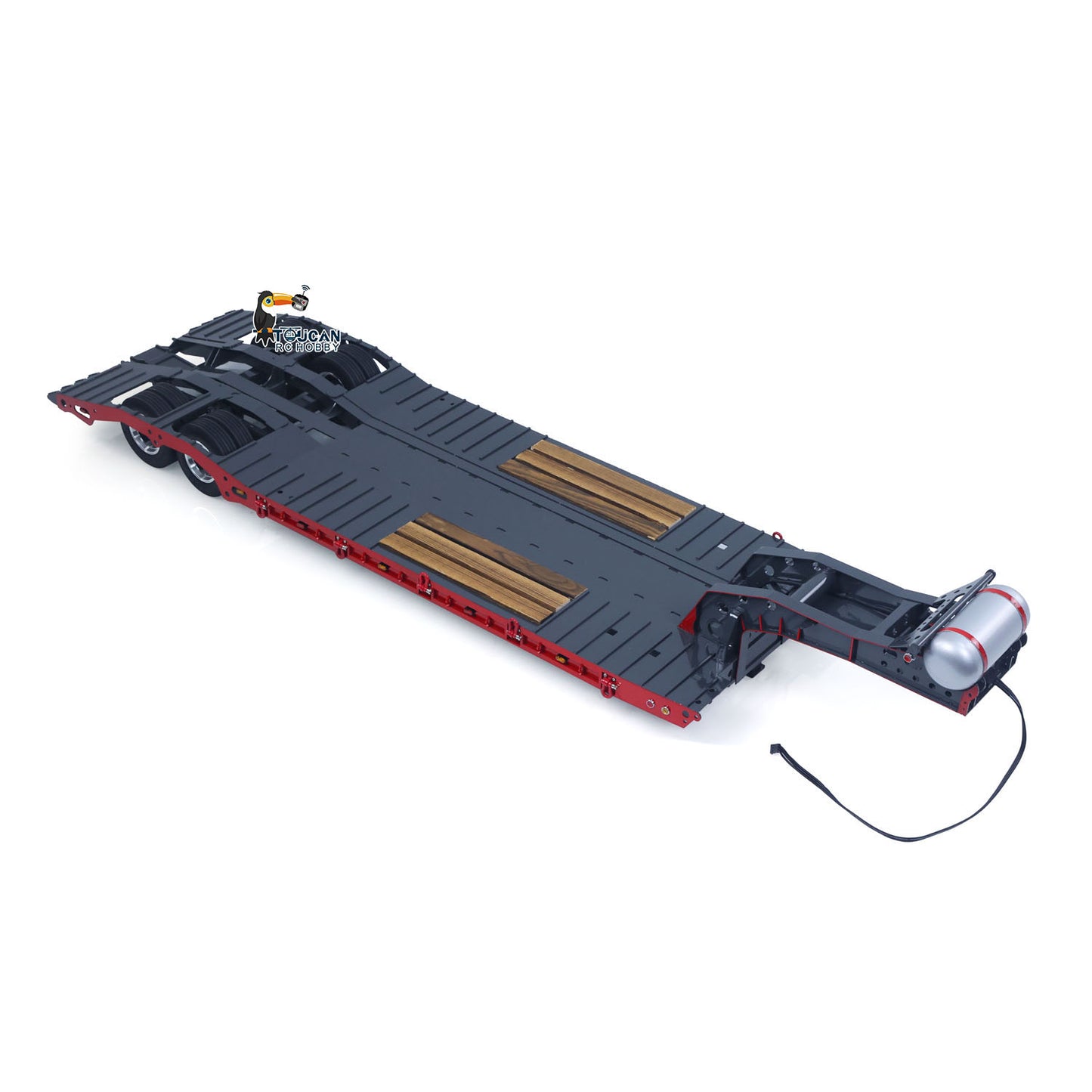 1 Meter Long! Metal 1/14 Heavy Duty 2Axle Low Flatbed Trailer for TAMIYA LESU Radio Control Tractor Truck RC Bulldozer Excavator