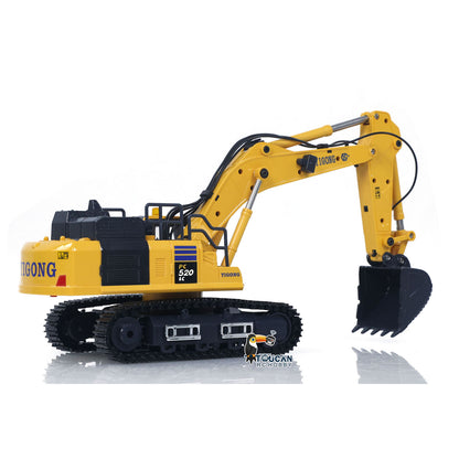 In Stock 1/50 Mini Plastic RC Excavator Toy PC520 RTR Electric Lifting Wheel Digger N20S Motor Metal Track Bucket Lights Sound Radio Control Battery