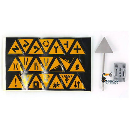 Metal Scene Simulation Decorative Traffic Signs for 1/14 RC Construction Vehicle Tractor Truck Dump Radio Control Car Model