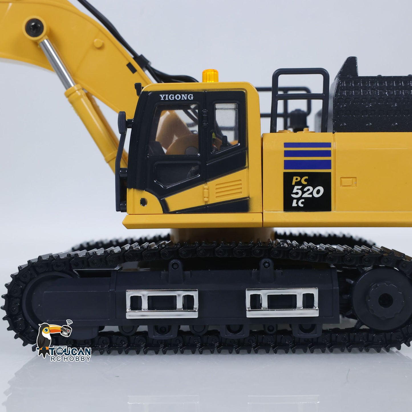 In Stock 1/50 Mini Plastic RC Excavator Toy PC520 RTR Electric Lifting Wheel Digger N20S Motor Metal Track Bucket Lights Sound Radio Control Battery