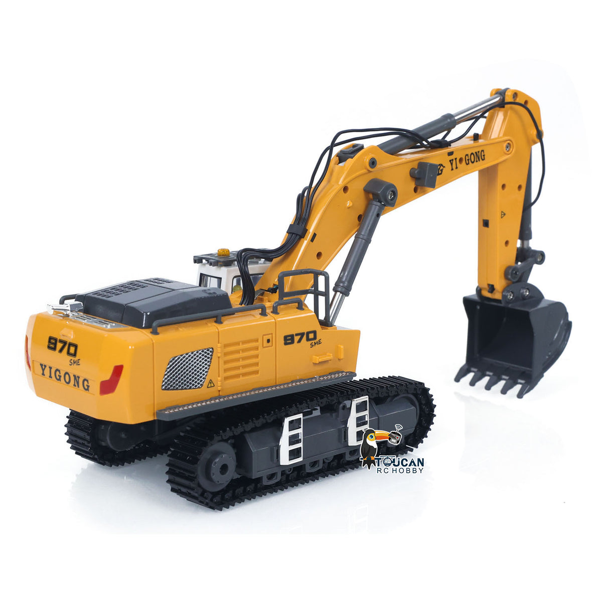 TOUCAN RC HOBBY Yi Gong Fast Free Shipping for EU 1/50 Electric RC Excavator K970 Remote Control Digger Construction Car Metal Bucket Tracks Lights Sounds Finished Model Toys
