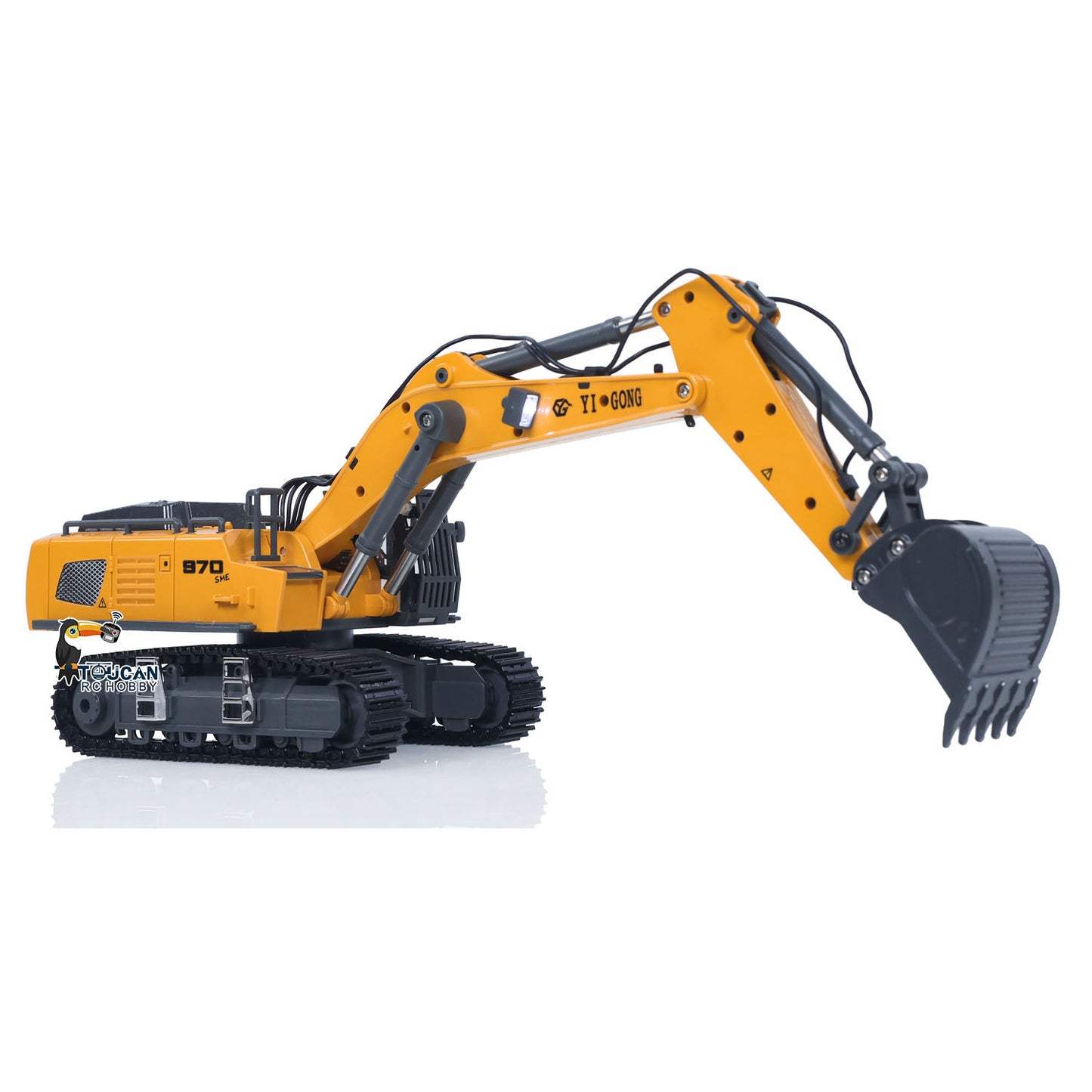 In Stock 1/50 Plastic RC Excavator K970 Mini Electric Lifting Digger Toy RTR Metal Tracks Bucket N20S Motor Lights Sound Remote Control Battery Collectible