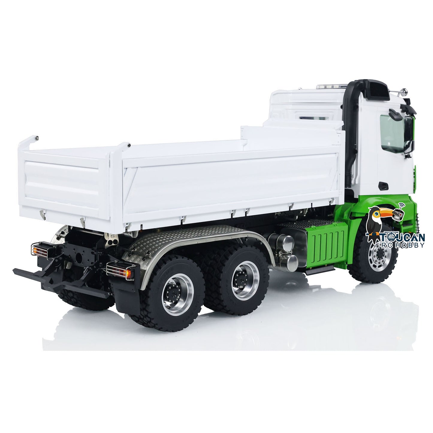 LESU K3363 Cabin 1/14 Metal 6x6 RC Hydraulic Dump Truck 3 Speed Transmission FlySky I6S Radio Controller Differential Lock for Model Enthusiast