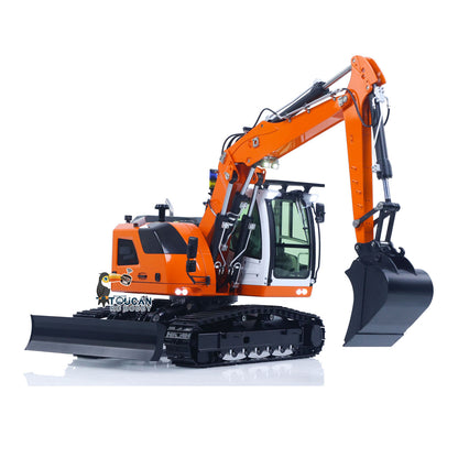 CUT Model Metal 1/14 Remote Control Hydraulic Excavator LR914 RC Tracked Digger 5CH Valve RTR Engineering Vehicle Lights Sounds