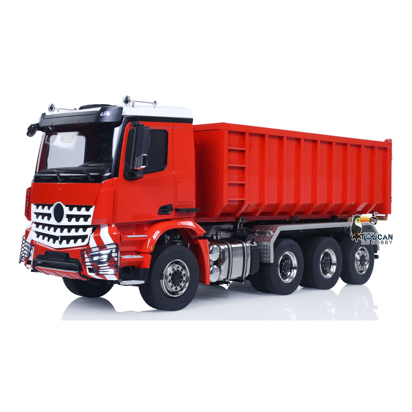 Metal 1/14 RC Hydraulic Dumper 8x8 Roll Off Dump Truck 3363 Emulated Vehicle Model Rear Axle Steering 3-speed I6S Remote Control