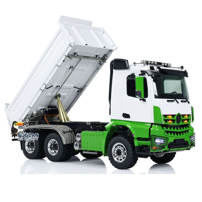 LESU Metal 1/14 6x6 3-way RC Hydraulic Dump Remote Control Tipper Truck Construction Cars Simulation Model RTR