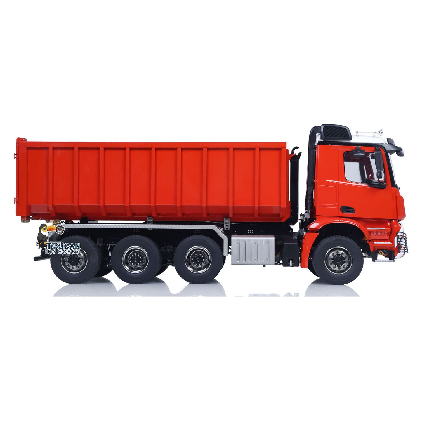 Metal 1/14 RC Hydraulic Dumper 8x8 Roll Off Dump Truck 3363 Emulated Vehicle Model Rear Axle Steering 3-speed I6S Remote Control