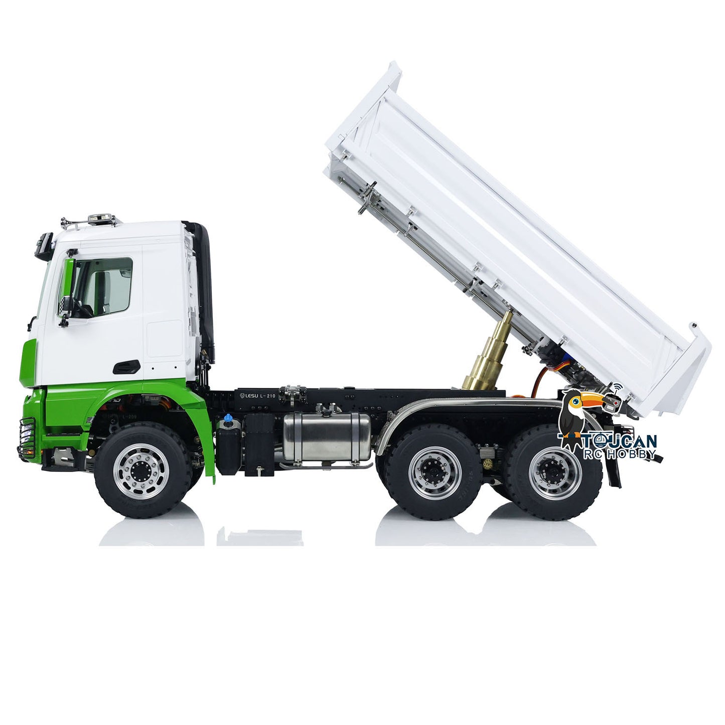 LESU Metal 1/14 6x6 3-way RC Hydraulic Dump Remote Control Tipper Truck Construction Cars Simulation Model RTR