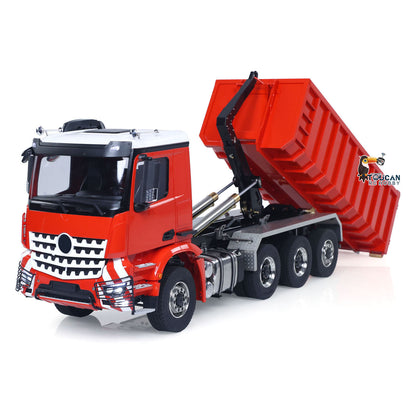 Metal 1/14 RC Hydraulic Dumper 8x8 Roll Off Dump Truck 3363 Emulated Vehicle Model Rear Axle Steering 3-speed I6S Remote Control
