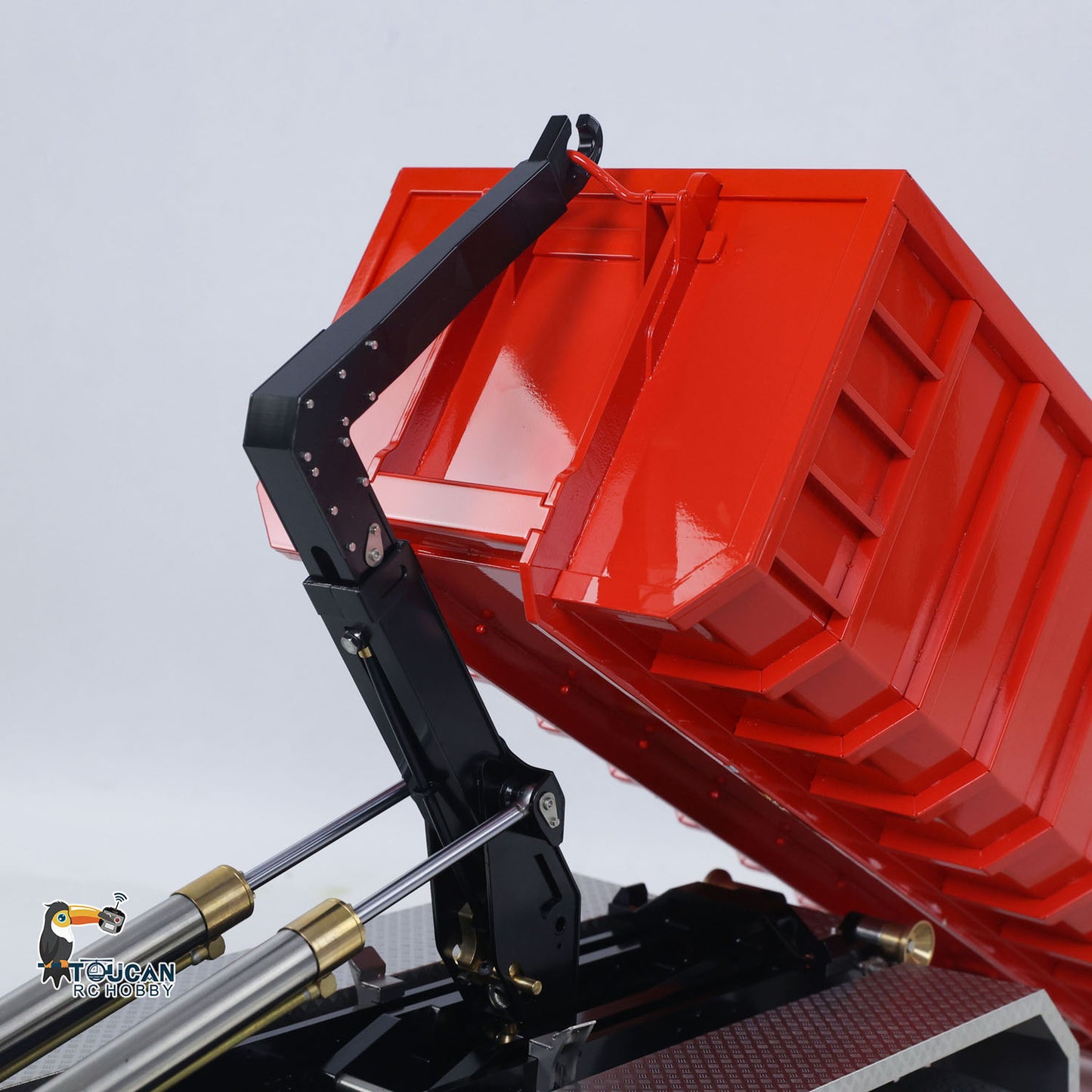 Toucanhobby G88 1/14 Metal 8x8 RC Hydraulic Roll on off Dump Truck RTR Waste Bin 3 Speed Transmission Differential Lock Rear Axle Steering Light Sound for Construction Collectors