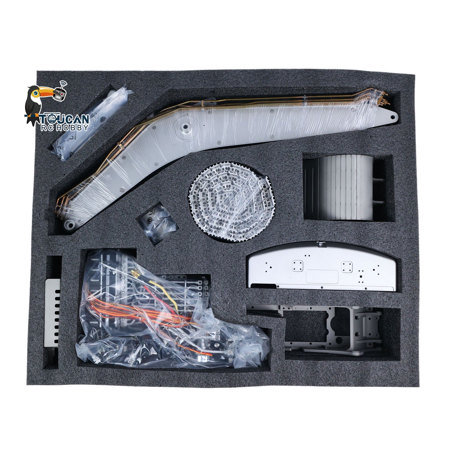 TOUCAN RC HOBBY Special Offer LESU Aoue PC500 1/14 Metal RC Hydraulic Tracked Excavator B0019 KIT 7Ways Valve Digger 3-4MPA Pump Light DIY Model