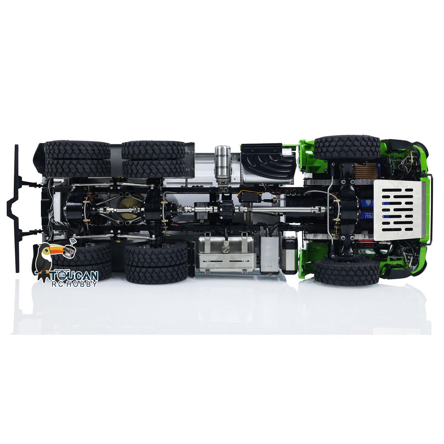 LESU K3363 Cabin 1/14 Metal 6x6 RC Hydraulic Dump Truck 3 Speed Transmission FlySky I6S Radio Controller Differential Lock for Model Enthusiast