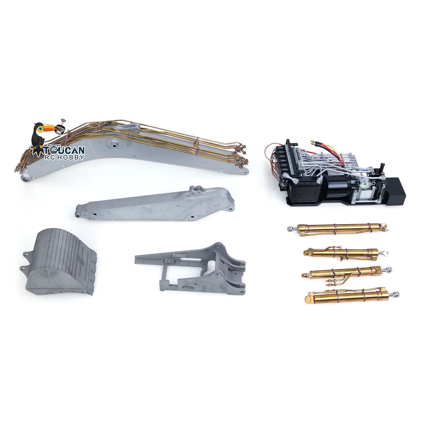 TOUCAN RC HOBBY Special Offer LESU Aoue PC500 1/14 Metal RC Hydraulic Tracked Excavator B0019 KIT 7Ways Valve Digger 3-4MPA Pump Light DIY Model