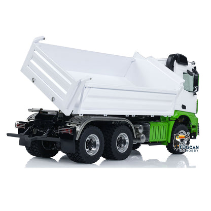 LESU K3363 Cabin 1/14 Metal 6x6 RC Hydraulic Dump Truck 3 Speed Transmission FlySky I6S Radio Controller Differential Lock for Model Enthusiast
