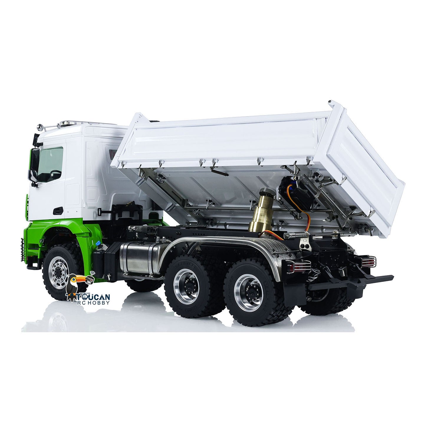 LESU Metal 1/14 6x6 3-way RC Hydraulic Dump Remote Control Tipper Truck Construction Cars Simulation Model RTR