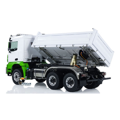 LESU Metal 1/14 6x6 3-way RC Hydraulic Dump Remote Control Tipper Truck Construction Cars Simulation Model RTR