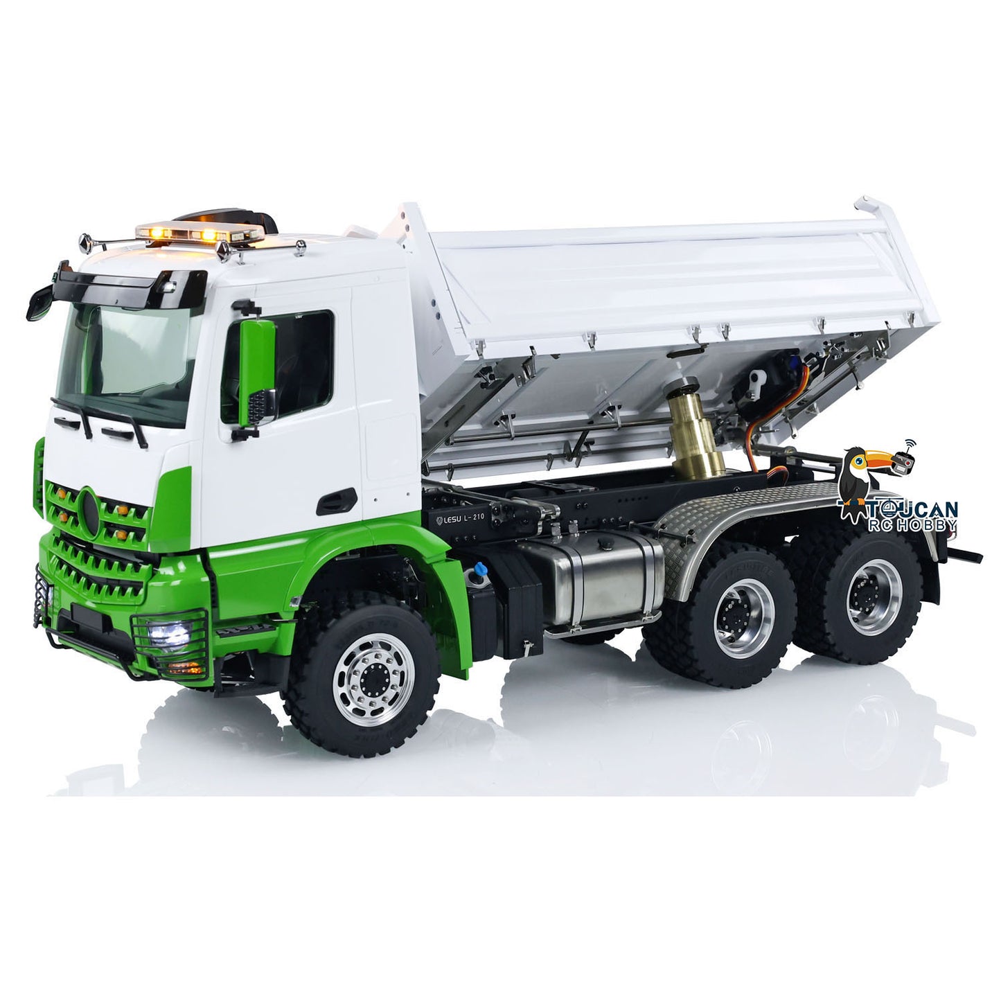 LESU Metal 1/14 6x6 3-way RC Hydraulic Dump Remote Control Tipper Truck Construction Cars Simulation Model RTR