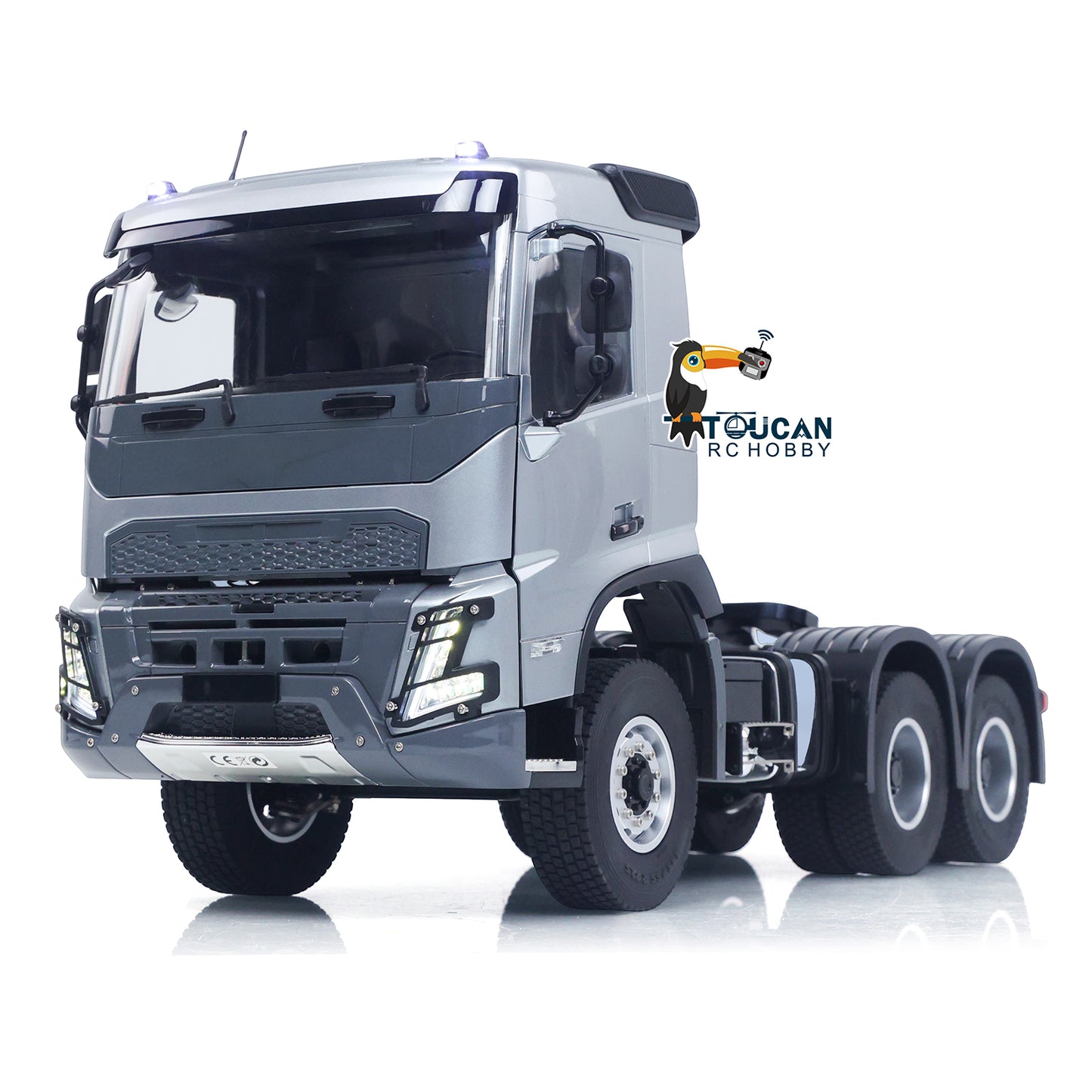 Double E 1/14 6X4 Remote Control Tractor Truck FMX RC Model Vehicle 2Speed Metal Gearbox Chassis Rail Openable Door HotRC Radio