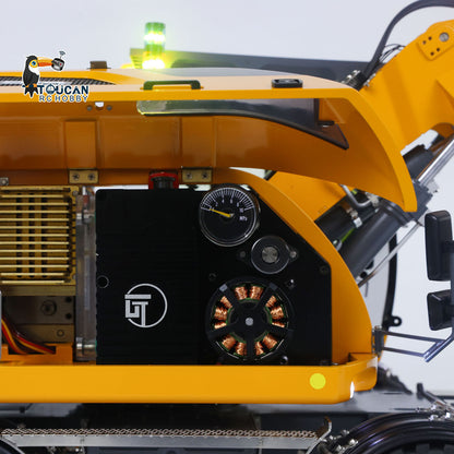 CUT Model LR914 1/14 Metal RC Hydraulic Wheel Excavator RTR 8-Way Valve Axle Differential Lock Hobbywing Fusion Brushless Motor & ESC Quick Coupler Light Sound Tail Hook